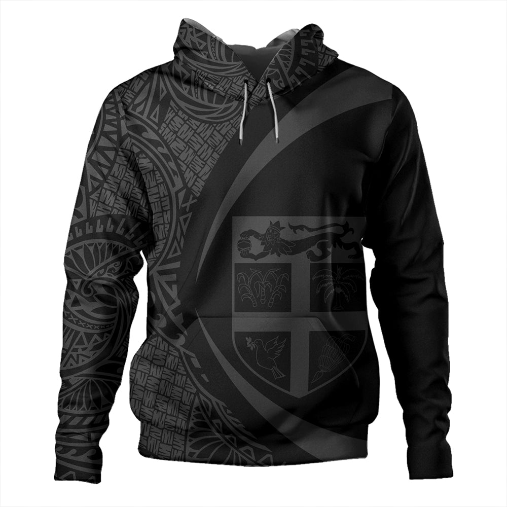 Fiji Hoodie Coat Of Arm Lauhala Gray Circle