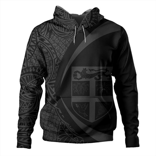 Fiji Hoodie Coat Of Arm Lauhala Gray Circle