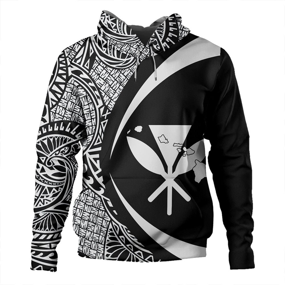 Hawaii Hoodie Kanaka Maoli Hawaiian Map Lauhala White Circle