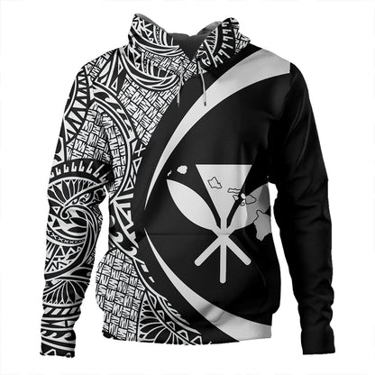 Hawaii Hoodie Kanaka Maoli Hawaiian Map Lauhala White Circle