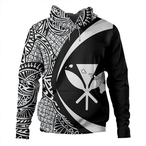 Hawaii Hoodie Kanaka Maoli Hawaiian Map Lauhala White Circle