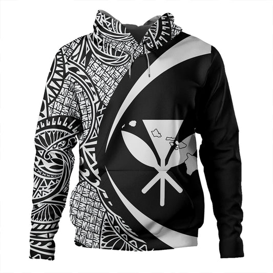 Hawaii Hoodie Kanaka Maoli Hawaiian Map Lauhala White Circle