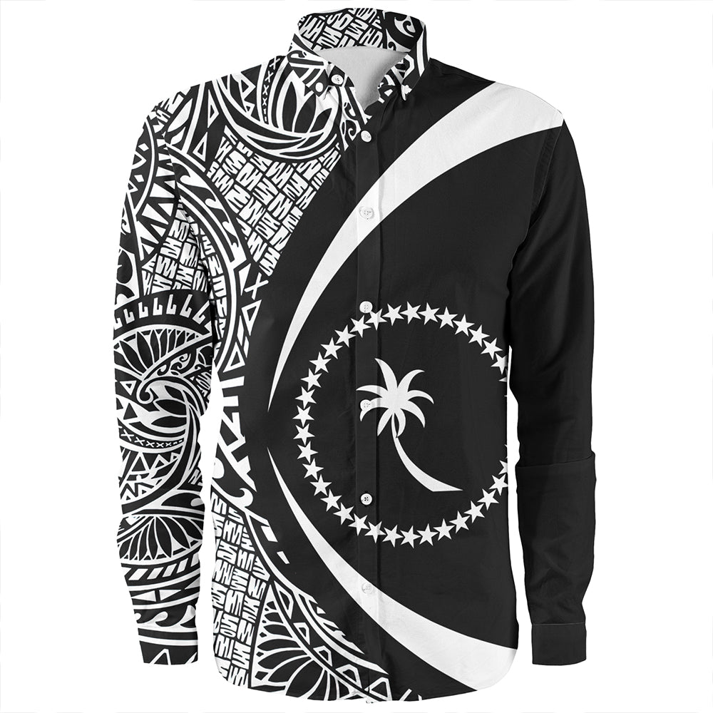 Chuuk Long Sleeve Shirt Coat Of Arm Lauhala White Circle