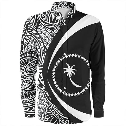 Chuuk Long Sleeve Shirt Coat Of Arm Lauhala White Circle