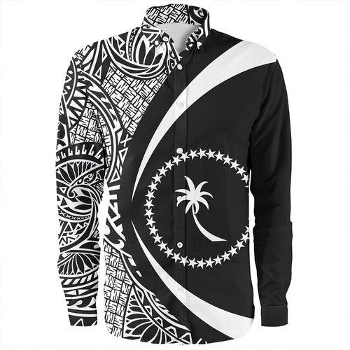 Chuuk Long Sleeve Shirt Coat Of Arm Lauhala White Circle