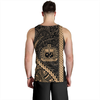 Samoa Tank Top Tribal Polynesian Coat Of Arms Gold