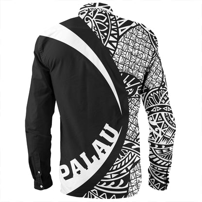 Palau Long Sleeve Shirt Coat Of Arm Lauhala White Circle
