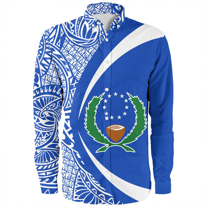 Pohnpei Long Sleeve Shirt Coat Of Arm Lauhala Circle