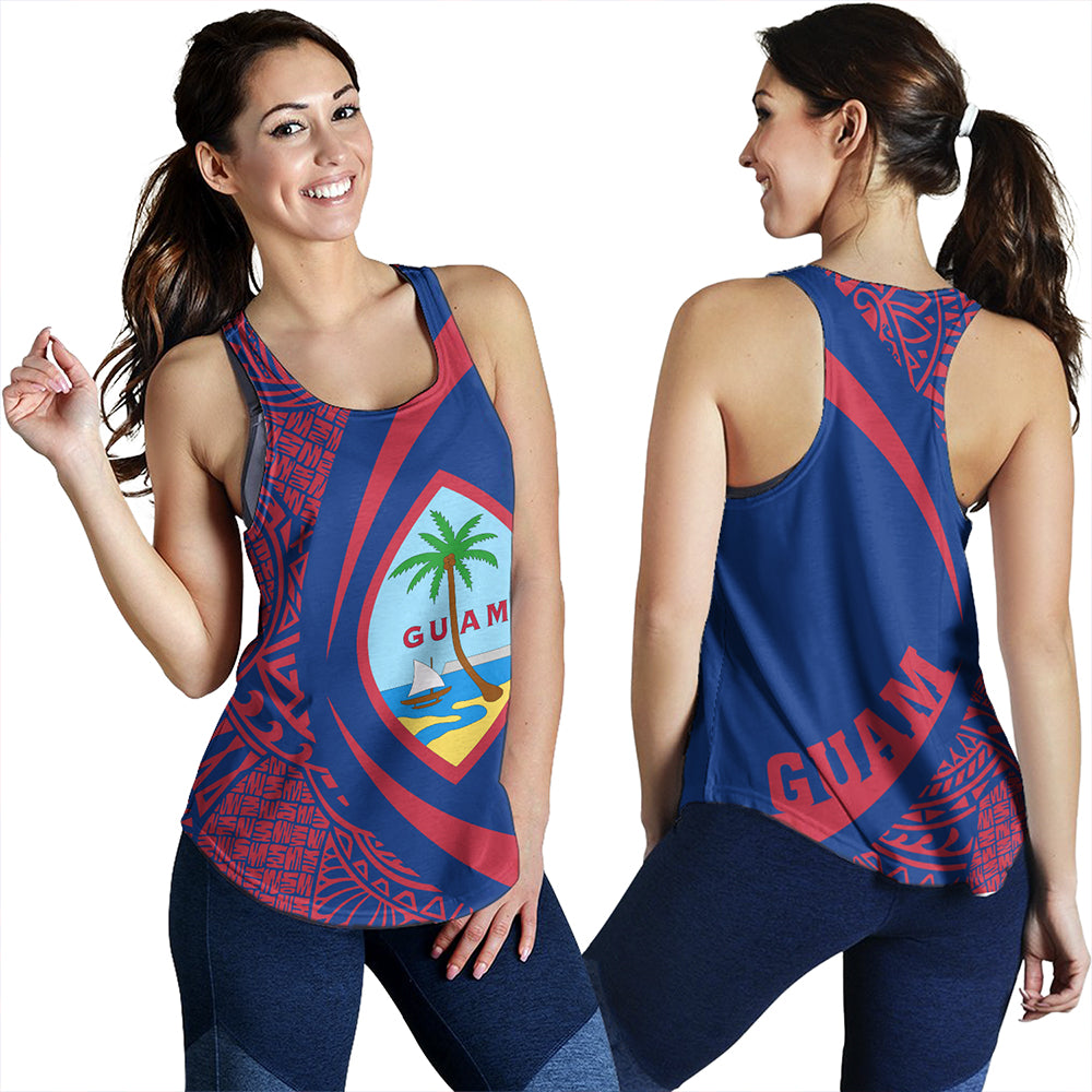 Guam Women Tank Coat Of Arm Lauhala Circle