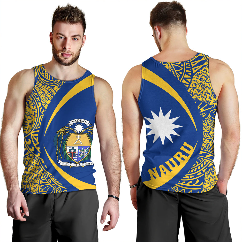 Nauru Tank Top Coat Of Arm Lauhala Circle