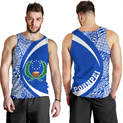 Pohnpei Tank Top Coat Of Arm Lauhala Circle