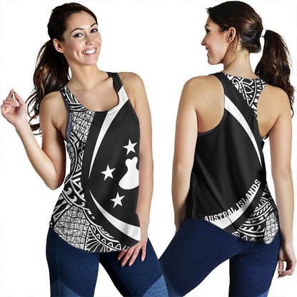 Austral Islands Women Tank Coat Of Arm Lauhala White Circle