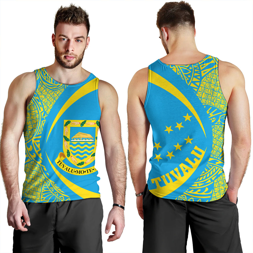 Tuvalu Tank Top Coat Of Arm Lauhala Circle