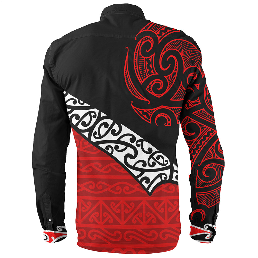 New Zealand Long Sleeve Shirt Aotearoa Maori Flag Puhoro Pattern