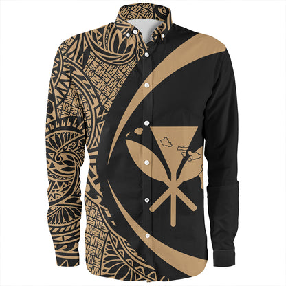 Hawaii Long Sleeve Shirt Kanaka Maoli Hawaiian Map Lauhala Circle
