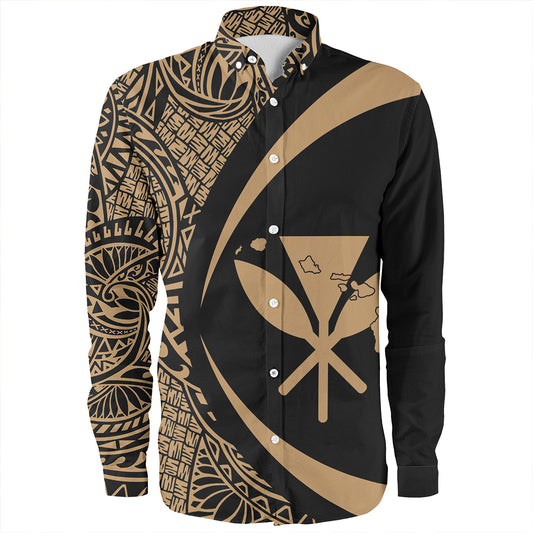 Hawaii Long Sleeve Shirt Kanaka Maoli Hawaiian Map Lauhala Circle
