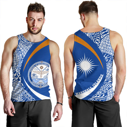 Marshall Islands Tank Top Coat Of Arm Lauhala Circle