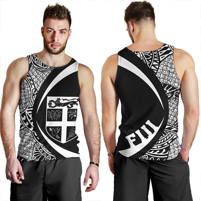 Fiji Tank Top Coat Of Arm Lauhala White Circle