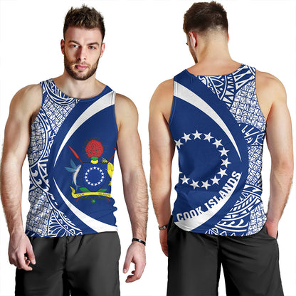 Cook Islands Tank Top Coat Of Arm Lauhala Circle
