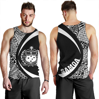 Samoa Tank Top Coat Of Arm Lauhala White Circle