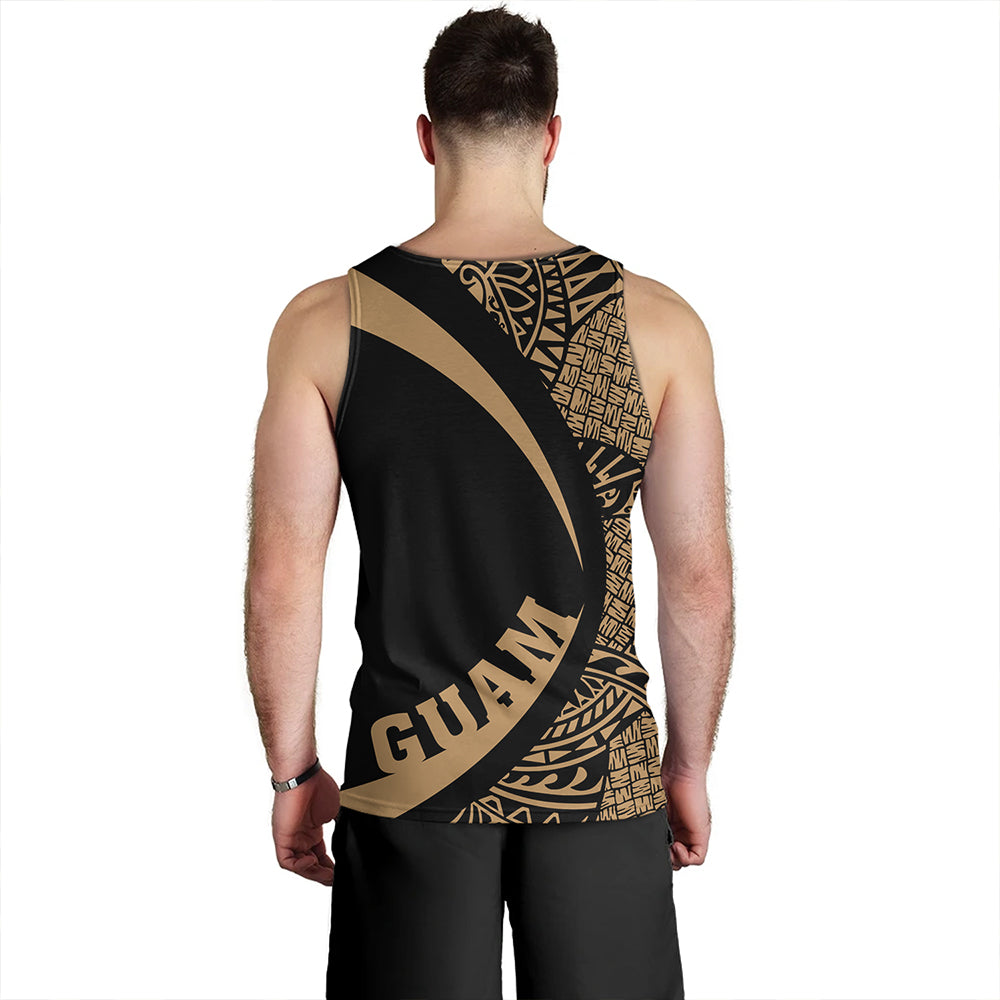 Guam Tank Top Coat Of Arm Lauhala Gold Circle