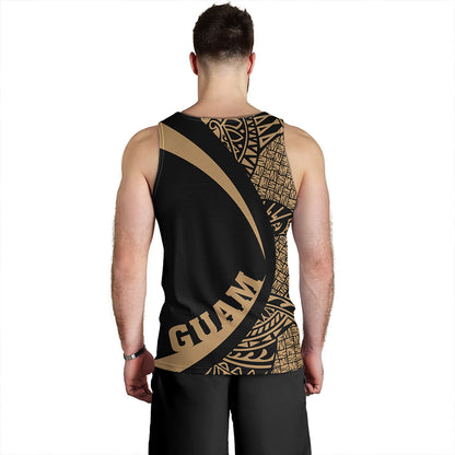 Guam Tank Top Coat Of Arm Lauhala Gold Circle
