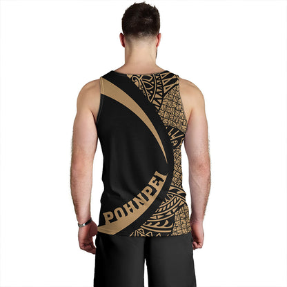 Pohnpei Tank Top Coat Of Arm Lauhala Gold Circle