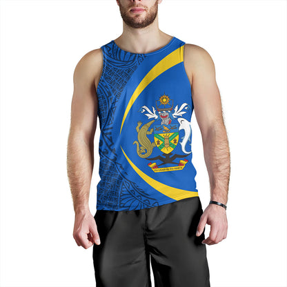 Solomon Islands Tank Top Coat Of Arm Lauhala Circle