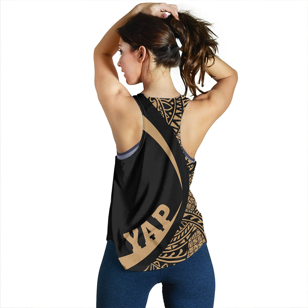 Yap Women Tank Coat Of Arm Lauhala Gold Circle