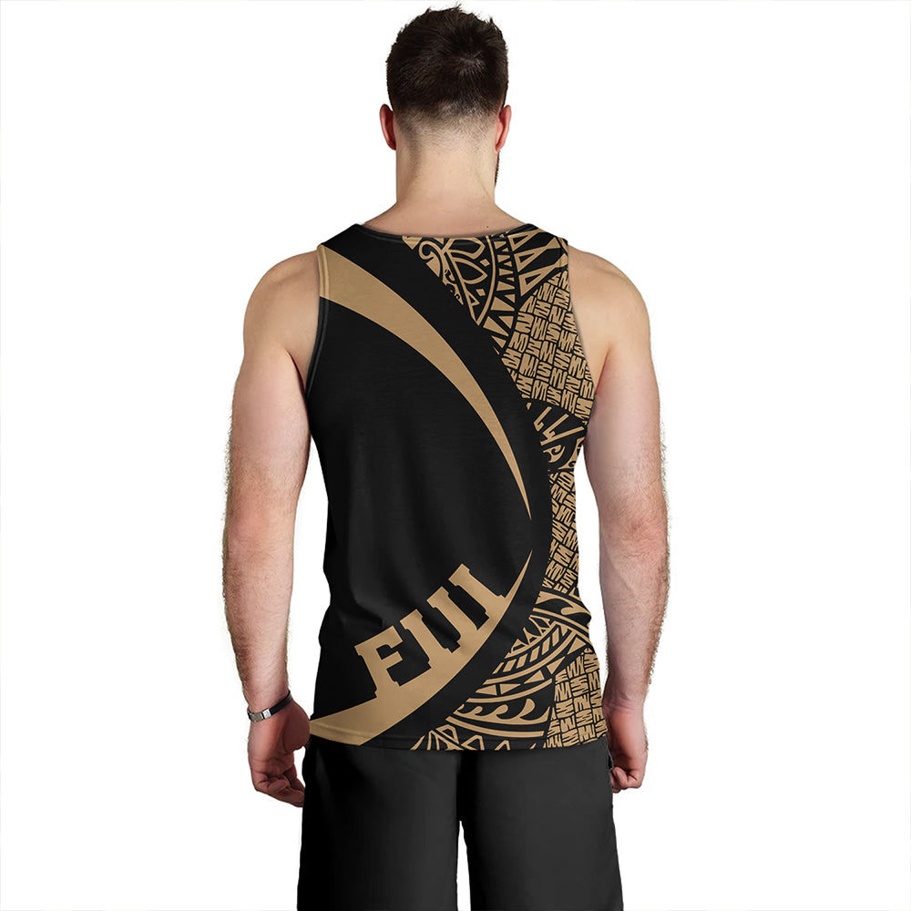 Fiji Tank Top Coat Of Arm Lauhala Gold Circle