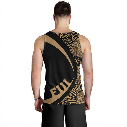 Fiji Tank Top Coat Of Arm Lauhala Gold Circle