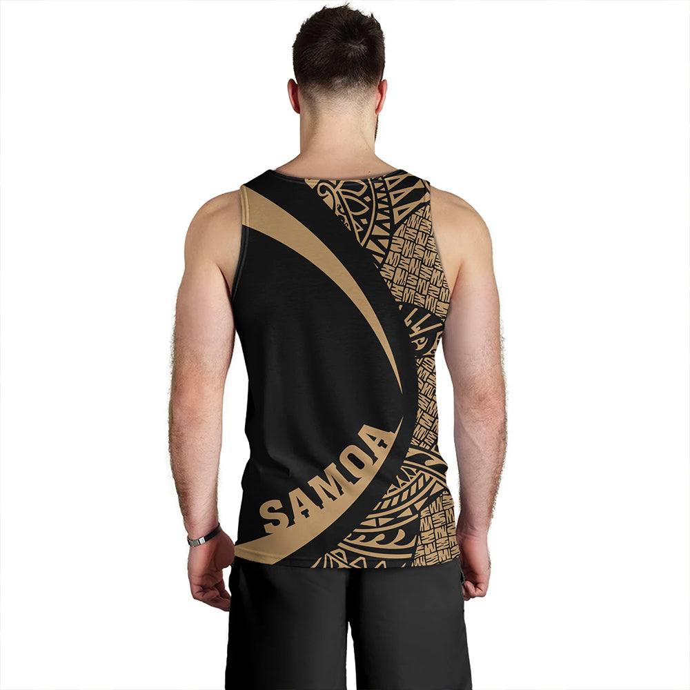 Samoa Tank Top Coat Of Arm Lauhala Gold Circle
