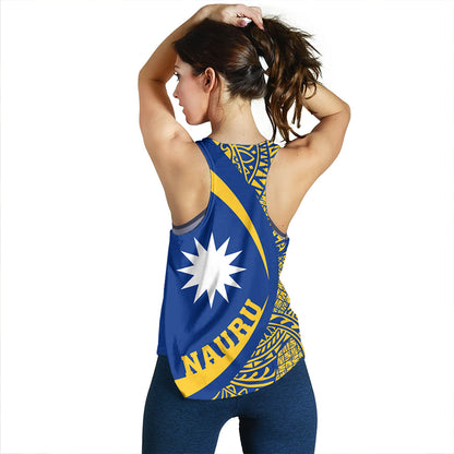 Nauru Women Tank Coat Of Arm Lauhala Circle