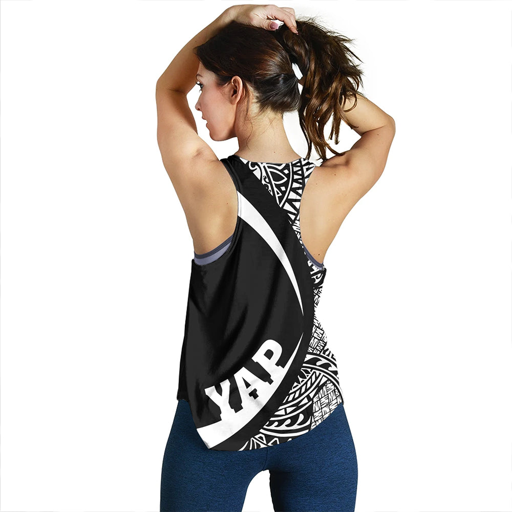 Yap Women Tank Coat Of Arm Lauhala White Circle