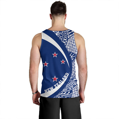 New Zealand Tank Top Coat Of Arm Lauhala White Circle