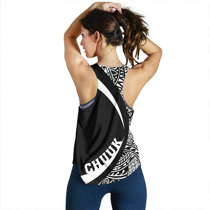 Chuuk Women Tank Coat Of Arm Lauhala White Circle