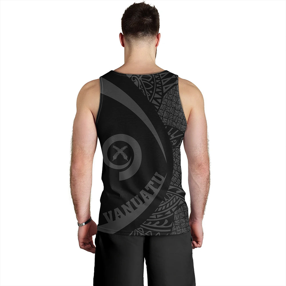 Vanuatu Tank Top Coat Of Arm Lauhala Gray Circle