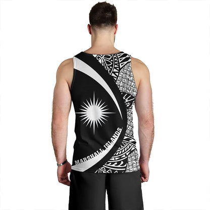 Marshall Islands Tank Top Coat Of Arm Lauhala White Circle
