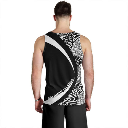 Solomon Islands Tank Top Coat Of Arm Lauhala White Circle