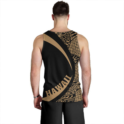 Tonga Tank Top Coat Of Arm Lauhala Gold Circle