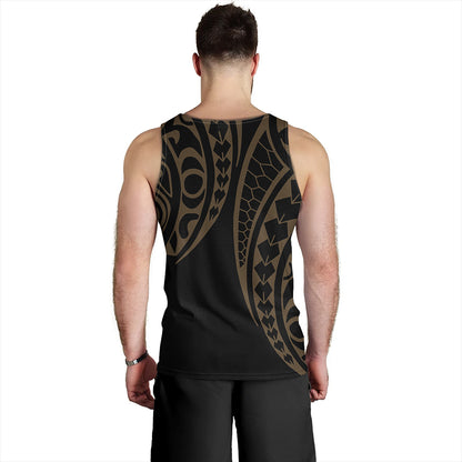 Hawaii Tank Top Hawaiian Map Kakau Style Gold