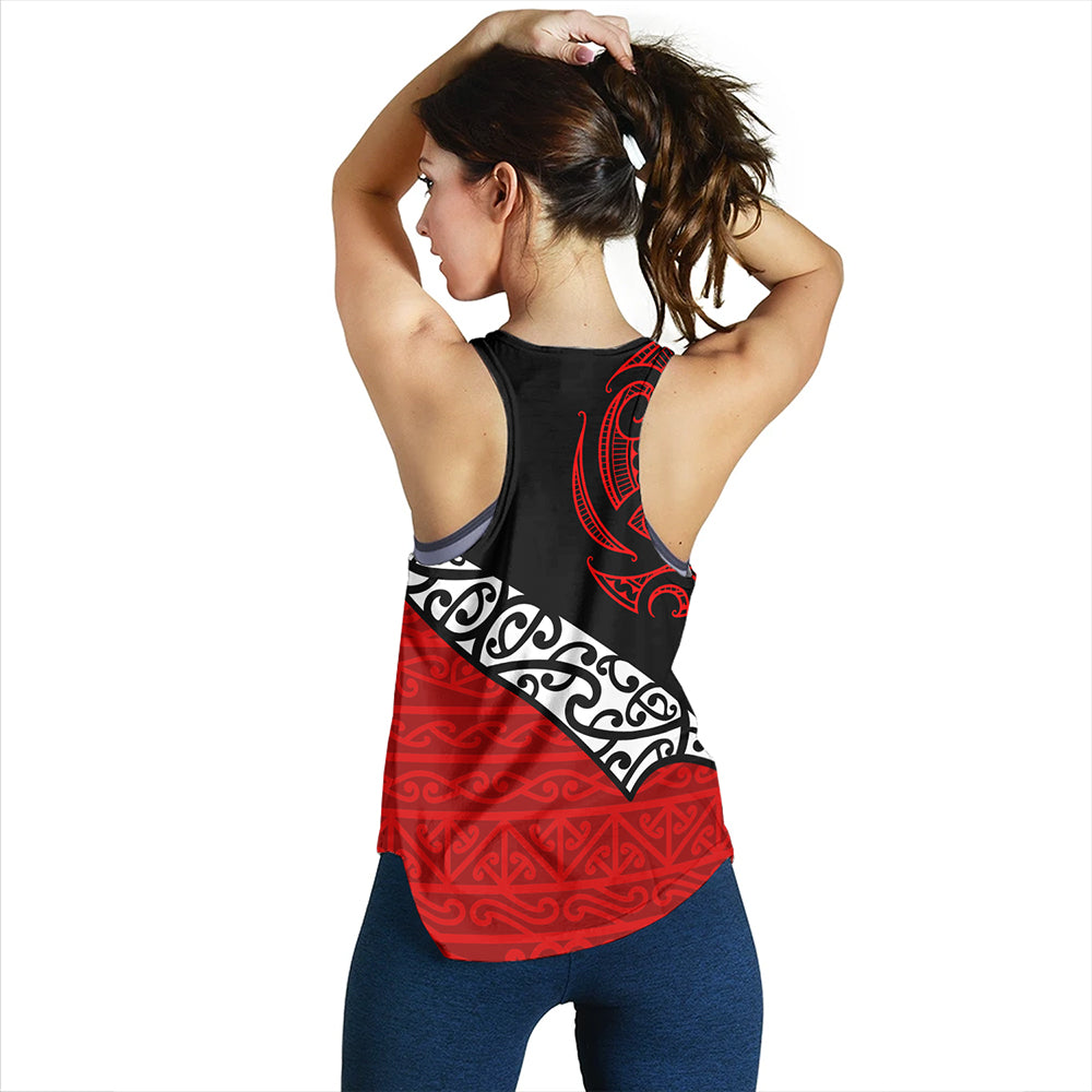 New Zealand Women Tank Aotearoa Maori Flag Puhoro Pattern