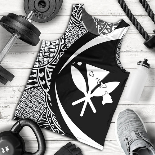 Hawaii Tank Top Kanaka Maoli Hawaiian Map Lauhala White Circle