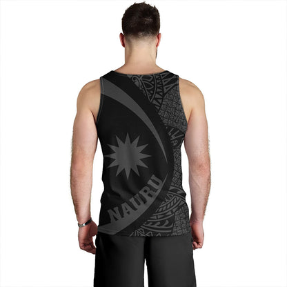 Nauru Tank Top Coat Of Arm Lauhala Gray Circle