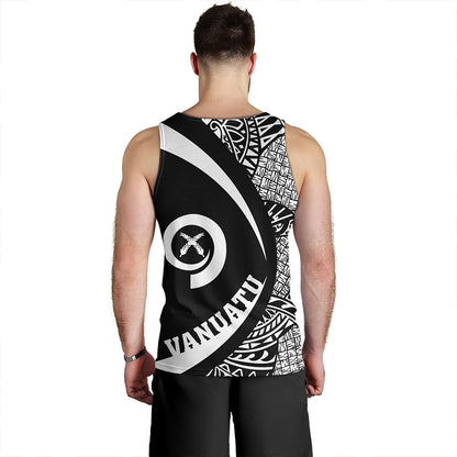 Vanuatu Tank Top Coat Of Arm Lauhala White Circle