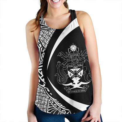 Solomon Islands Women Tank Coat Of Arm Lauhala White Circle