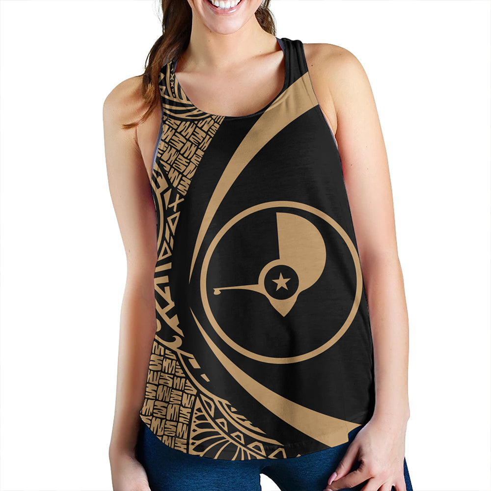 Yap Women Tank Coat Of Arm Lauhala Gold Circle