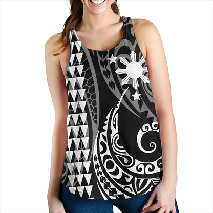 The Philippines Women Tank Sun White Kakau Style