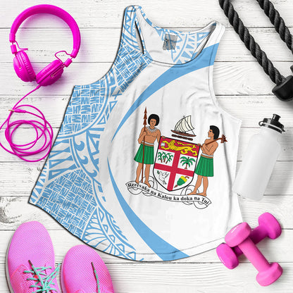 Fiji Women Tank Coat Of Arm Lauhala Circle