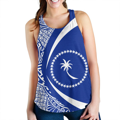 Chuuk Women Tank Coat Of Arm Lauhala Circle